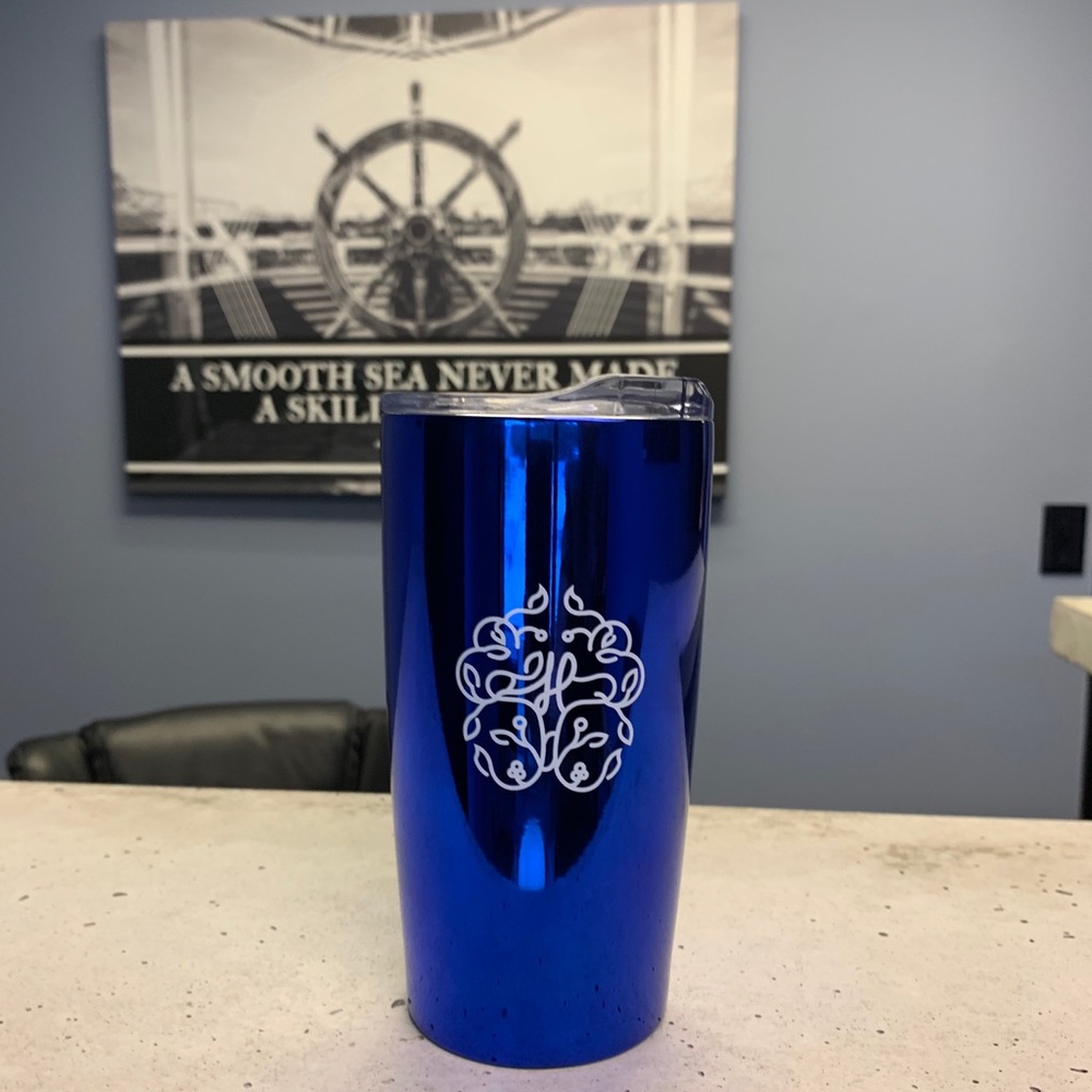The H Life Blue metallic Tumbler